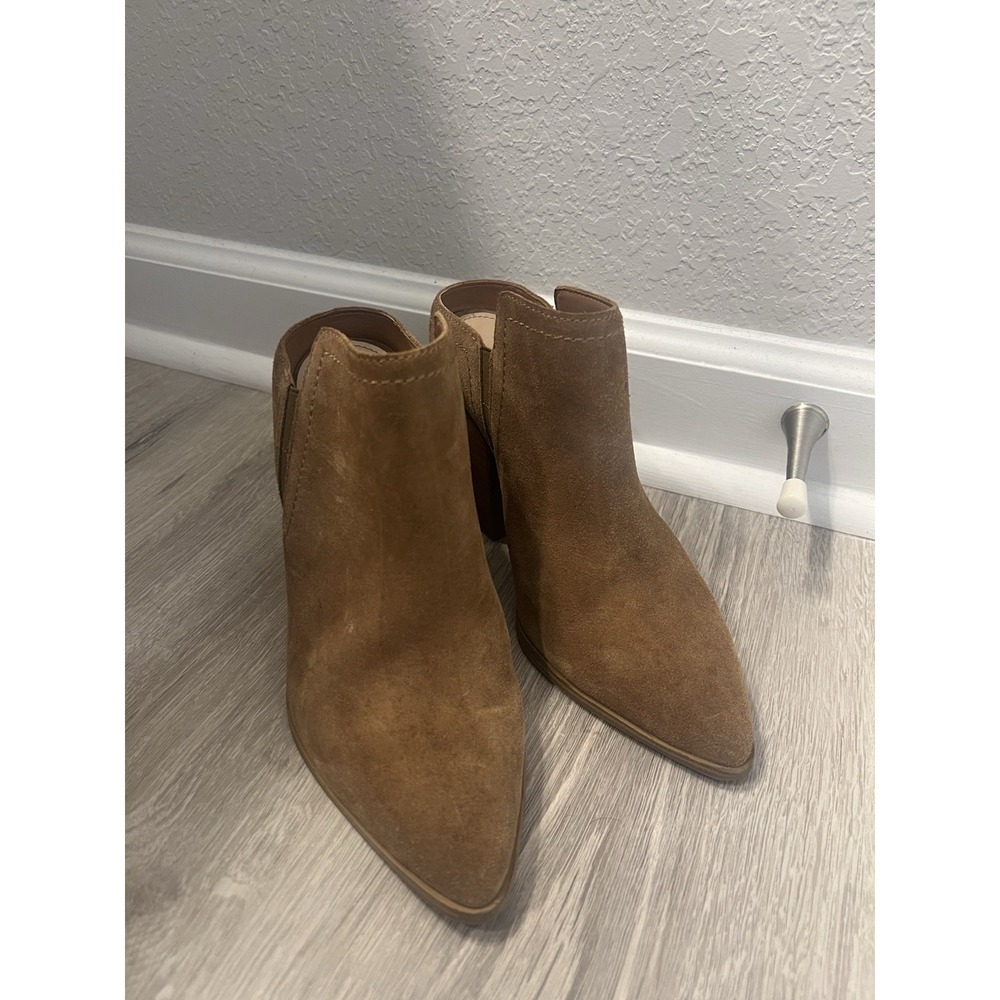 Aldo Women's Suede Brown Mule Slide‎ Bootie Block Heel 7.5